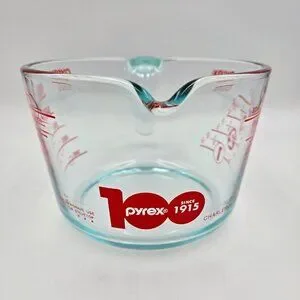 Pyrex Letters Pyrex | Kitchen | Pyrex 0 Year 4 Cup 32oz Clear Glass Measuring Cup Red ...